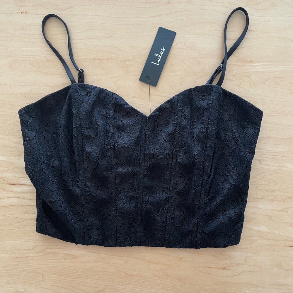 Lulu's Midnight Black Lace Top